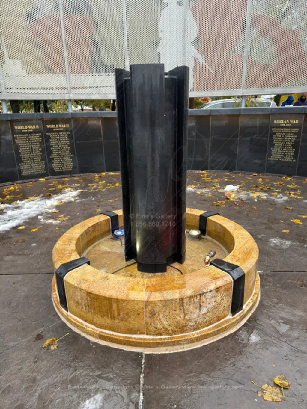 Granite Veterans Memorial Park Fountain in Chicago IL